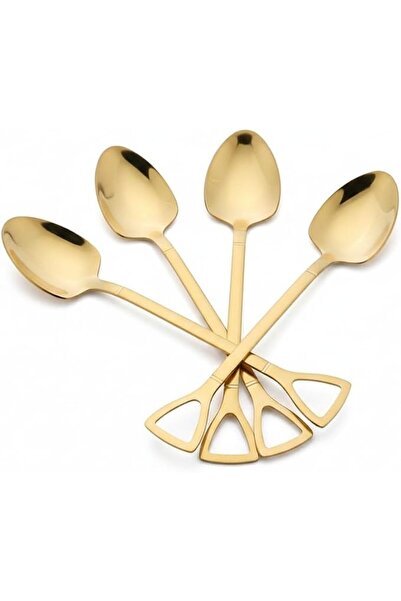 Sweet seven Gold Dessert Spoons, Elegant Stainless Steel Stirring Utensils wi...