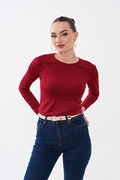 bykombincim Bisiklet Yaka BORDO RENK uzun kollu body %100 VİSKON Kendi Tarzın...