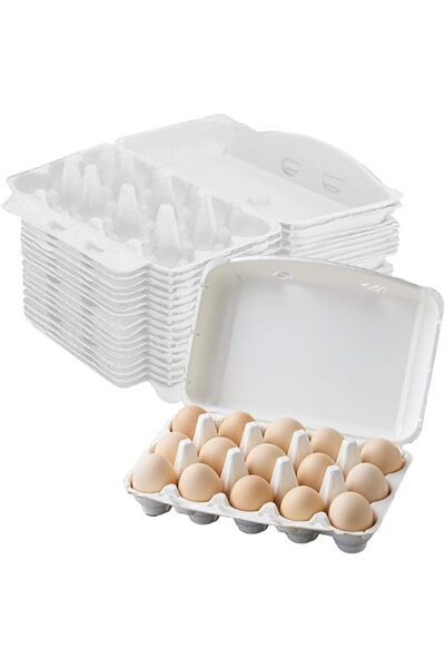 ALMEKAQUZ 15 PCS Egg Cartons,White Reusable Storage Trays
