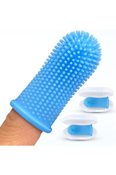 GENERAL Dog and Cat Finger Toothbrush Set, 360 Degree Full Surrounding Bristl...