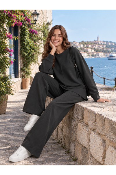 BYMIRA Kadın Büyük Beden Eşofman Takımı Oversize Sweatshirt Bol Paça Pantolon...