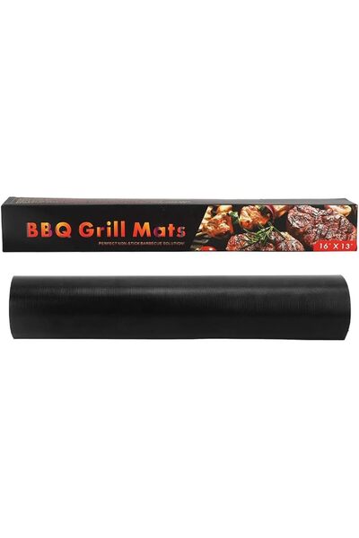 GENERAL BBQ Mat, PTFE and Glass Fibre, Non-Stick, Reusable, 40x33cm, Black, f...