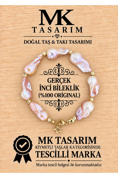 MK tasarım سوار من اللؤلؤ الحقيقي MK.7000.879- سوار مريح-هدوء-طاقة-سوار لتخفي...