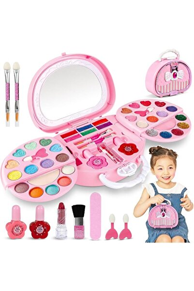 supecaty Kids Makeup Kit with Mirror for Girl, Real Washable Cosmetics Set fo...