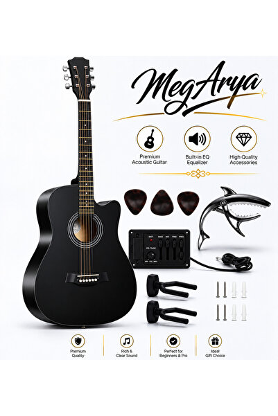 MegArya Acoustic Electric Guitar, 6-String Cutaway Guitar with Separate EQ Sy...