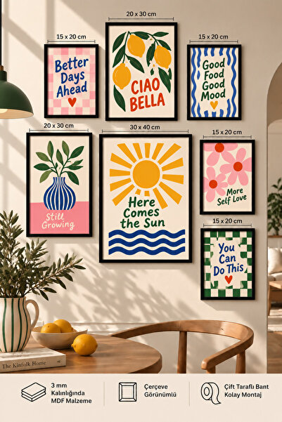 UNT Σετ 7 τεμαχίων με μοντέρνα εικονογραφήσεις πλαισίων |   Ρετρό & Ποπ Αρτ |...
