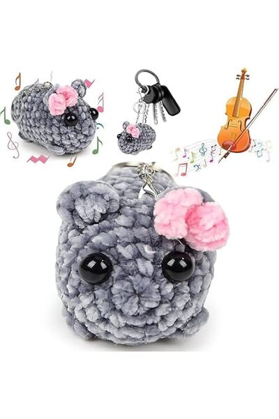 AZONEE Sad Hamster Emoji Keychain, Hamster Emoji Plush Toy, Sad Hamster Keych...