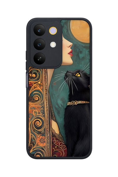 realme C85 5g Compatible Black Cat Patterned Camera Protected Shockproof Case