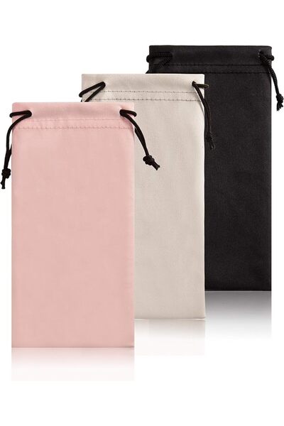 ASKIND Soft Eyeglass Pouch, 3 Pack Pouch for Glasses Microfiber Screen Cleani...