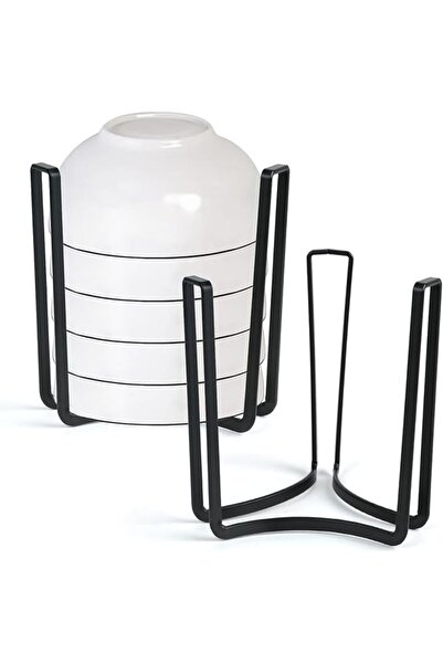 KASTWAVE 2 Pcs Bowl Rack for Kitchen Cutlery, Metal Dish Rack, Black Plate Ho...