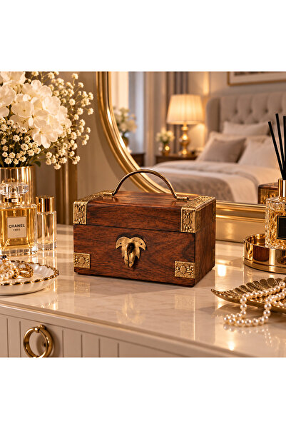 Banum Luxury Özel Tasarım Şık Sade Anahtarlı Dekoratif Ahşap Kutu s boy