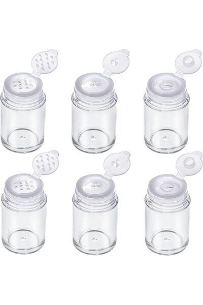 KASTWAVE 6-Pack Mini Travel Refillable Cosmetic Powder Jars with Sifter and L...