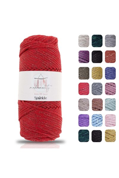 Makromecity Glitter Polyester 2 mm Macrame Cord 100 Gr Supla Cord and Bag Cor...