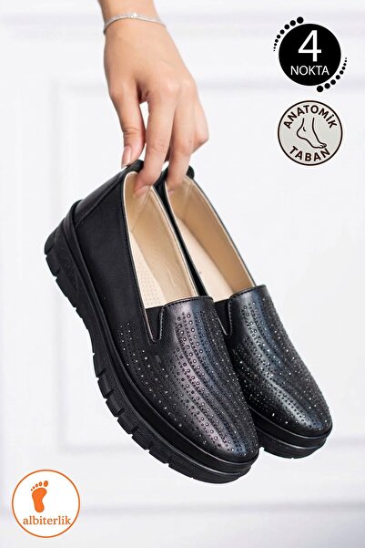 AlbiShoes Kadın Anne 4 Noktalı Anatomik Kışlık Mevsimlik Kaymaz Taban Günlük ...