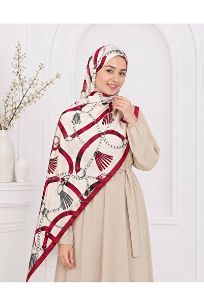 Dimoi Kids Women's Chain Patterned Shawl Hijab Daily Stylish Patterned Comfor...