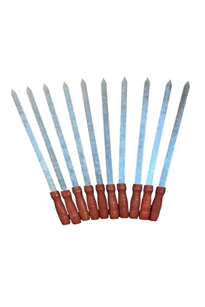 mobilreyon 10 Adet Ahşap Saplı Adana Kıyma Şiş , Kebap Şiş , boy : 55 cm boy - Eni : 1.6 cm