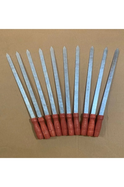 mobilreyon 12 Adet Ahşap Saplı Adana Kıyma Şiş , Kebap Şiş , boy : 55 cm - Eni : 1.6 cm