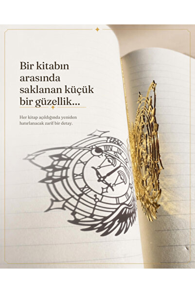 AlminaMia Libra Zodiac Sign Bookmark Gold Luxury Metal Design Astrological Wi...