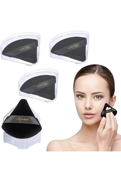 Hannea ® 4pcs Triangle Powder Puff Makeup Sponge Puff with Case, Soft Cosmeti...