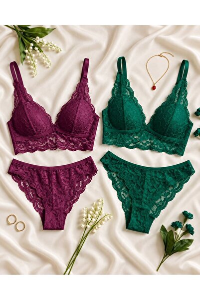 cdh çeyize dair herşey Women's Lace Bralet Bra Set – Without Underwire, Witho...