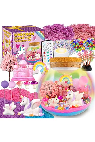 GENERAL Unicorn Terrarium Crafts Kit for Kids-LED Night Light Up & Remote Uni...