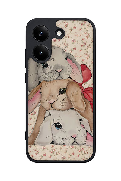 POCO X8 Pro Compatible Rabbit Patterned Camera Protected Shockproof Case