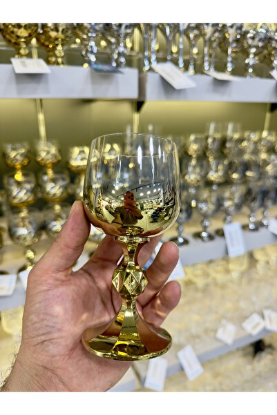 Vakıf home Bohemia Kristal Titanyum Gold Kahve Yanı Su Bardağı 1 Adet