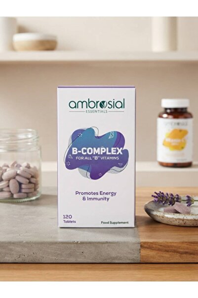 AMBROSIAL فيتامين ب المركب - 100% RDA لفيتامينات ب مع ب1، ب2، ب3، ب5، ب6، ب9 ...