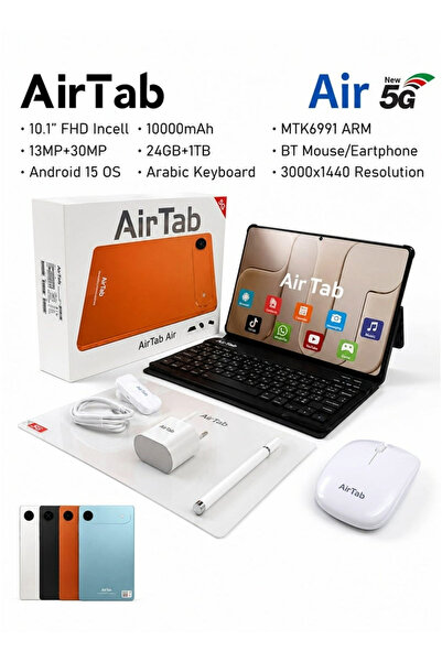 AİRTAB Air 5g Tablet 10.1 Inch Android 15 Os 24Gb Ram 1Tb Rom 10000Mah Batter...