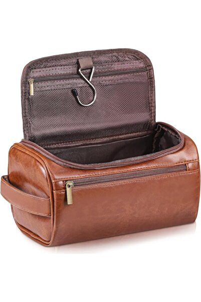 GENERAL Men's Leather Toiletry Bag, Pu Wash Bag for Travel and Gym, Aedu Orga...