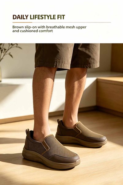 Najd Trend Mall Men's Cushion Slip-On Sneakers, Shock-Absorbing Walking Shoes...
