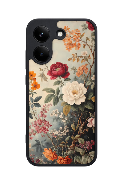 POCO X8 Pro Compatible Camellia Patterned Camera Protected Shockproof Case