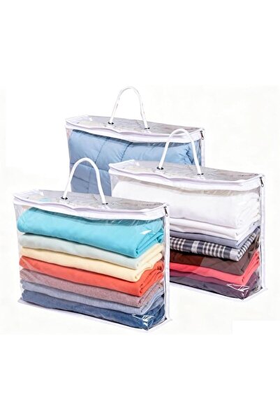 KASTWAVE 3 Pack Clothes Storage Bags, Under Bed Bedding Organiser, Blankets S...