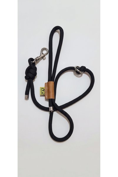 Ahmet Faik Deri Dog Walking Leash - Black - 120cm