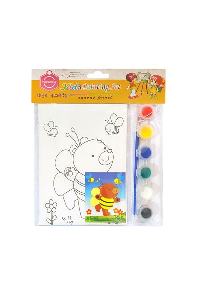 Generic Printed Canvas with Watercolor 13X18 cm - Bear and Bee
