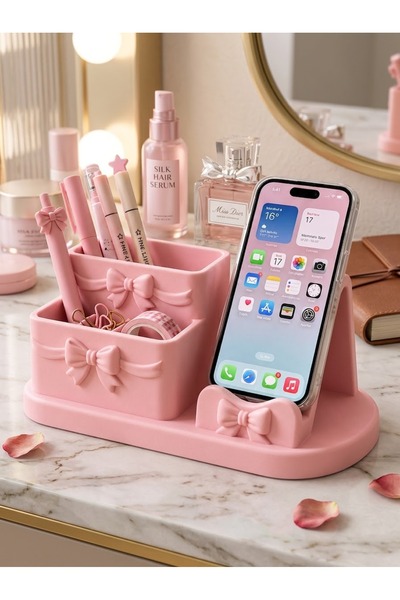 CanMakerLab3D Özelleştirilebilir Masaüstü Organizer ve Telefon Standı – Kalem...
