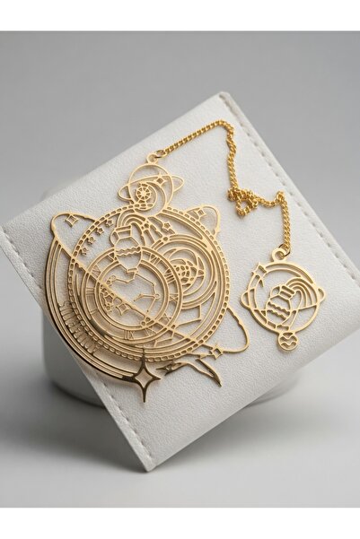AlminaMia Aquarius Zodiac Sign Book Mark Gold Luxury Metal Design Astrologica...