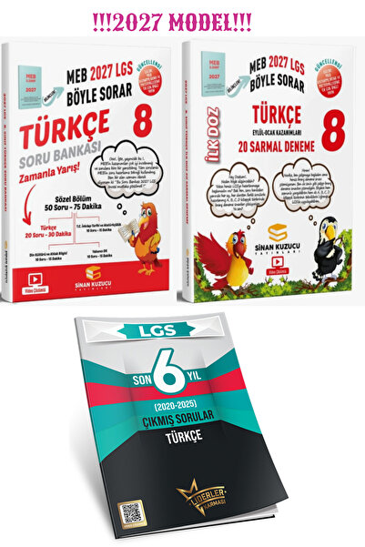 SİNAN KUZUCU YAYINLARI 8. Sınıf 2027 LGS MEB Böyle Sorar Türkçe Soru Bankası ...