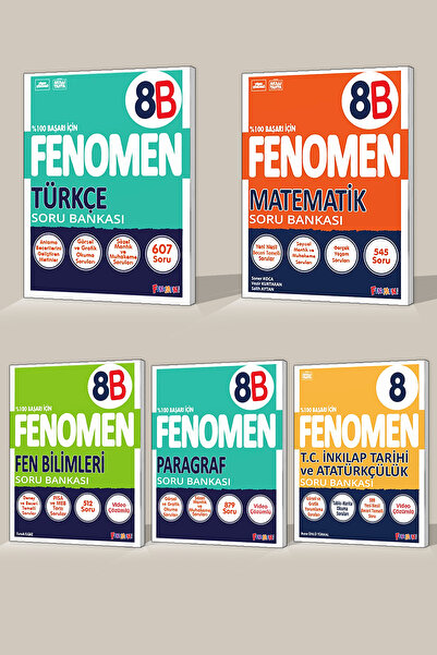 Fenomen Yayıncılık 2026 Güncel Baskı Fenomen Yayınları 8.Sınıf B Grubu 5'li Set