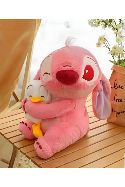 Heribom 35 Cm Ördek Tutan Stitch & Lilo Peluş Oyuncak