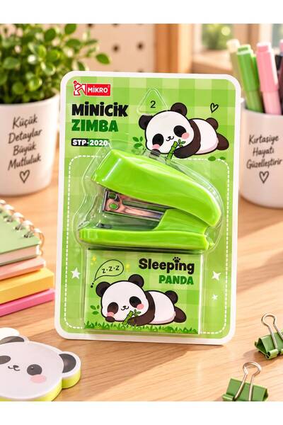 YEŞİL KIRTASİYE Panda Mini Zımba Seti