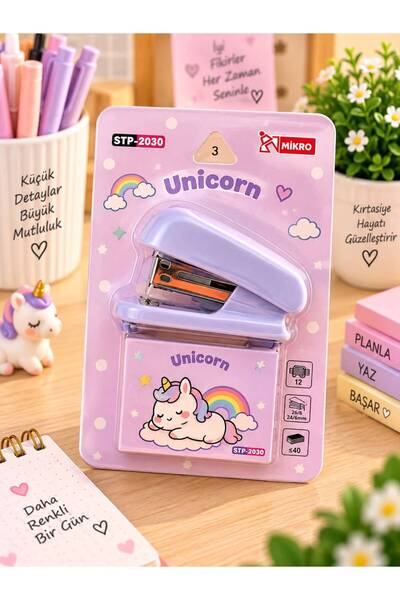 YEŞİL KIRTASİYE Unicorn Mini Zımba Seti