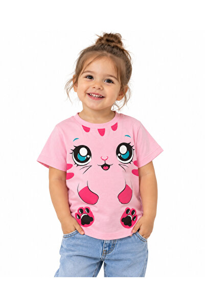 Kedi Patili Baskılı T-Shirt