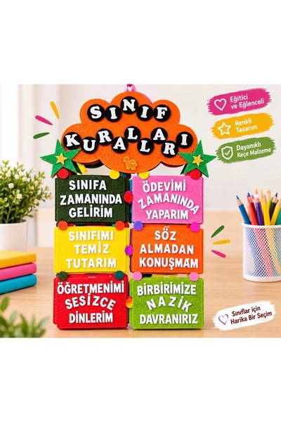 Genel Markalar Sınıf kuralları okul keçe panosu