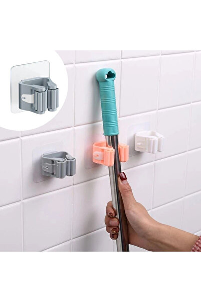 Mercansa Single Wall Adhesive Mop Holder Apparatus Stick Hanger Bx40