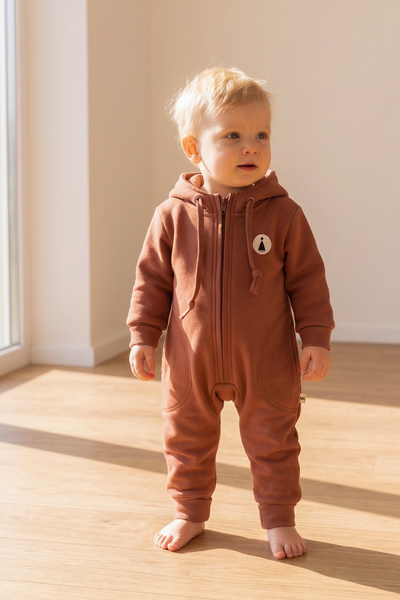 Babymod Kapişonlu Kışlık 2'iplik Erkek Bebek Tulum