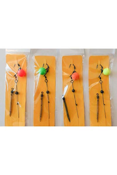 4' lü Set Sazan Avı Yüzen Ring Takımı – Sazan Balıkçılığı Yemleme ve Takım Aparatı (19cm) (Hirisi 2 numara iğneli ve tüm malzemeler hirisi markadır)