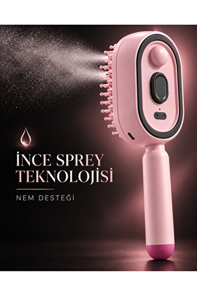 ABRAXTECH Spreyli Elektrikli Saç Tarağı – 300 mAh Type‑C Şarjlı, İnce Spreyli...