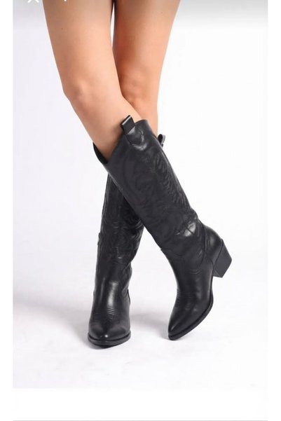 BYBERO Women's Cowboy Embroidered Boots