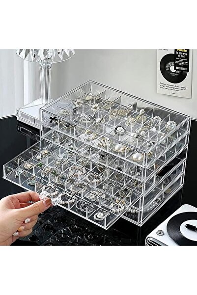 U-HOOME U HOOME Clear Acrylic Jewelry Storage Box, Earring Jewelry Organizer ...
